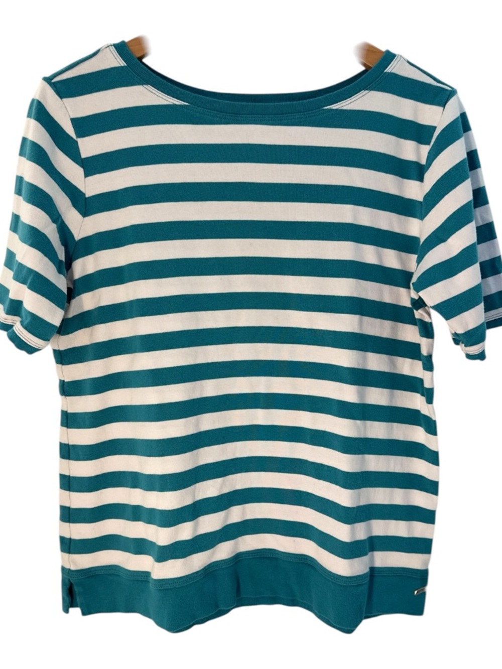 Pendleton Teal and White Striped Tee